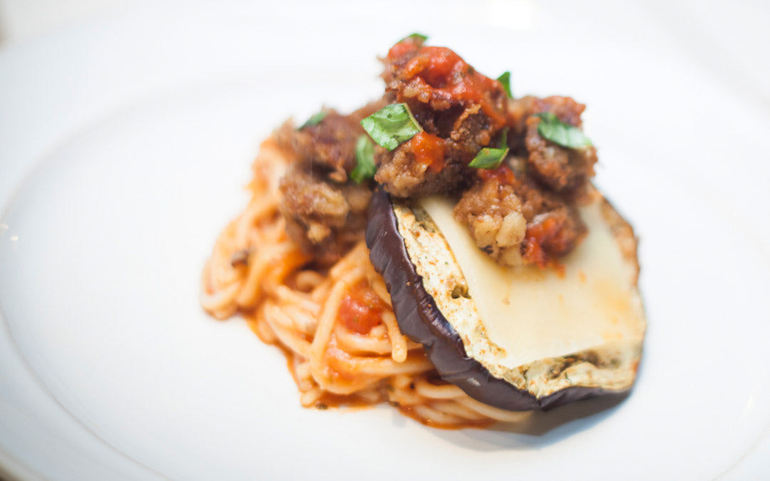 RECIPE :: Roasted Eggplant & Walnut Burger Linguini