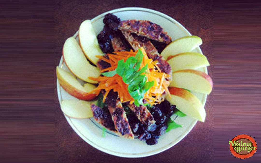 Apple Raisin Salad with Walnut Burger